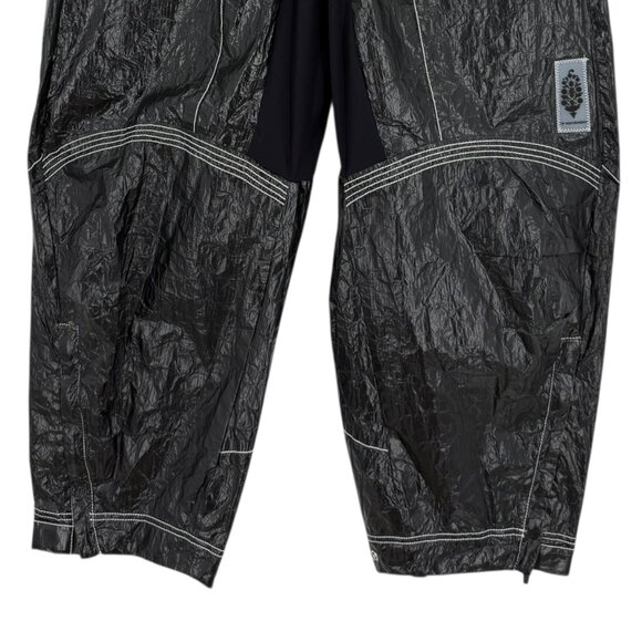 FP Movement Women Rough Rider Rich Black Elastic Parachute Tyvek Pants Sz M NWOT - Picture 5 of 13